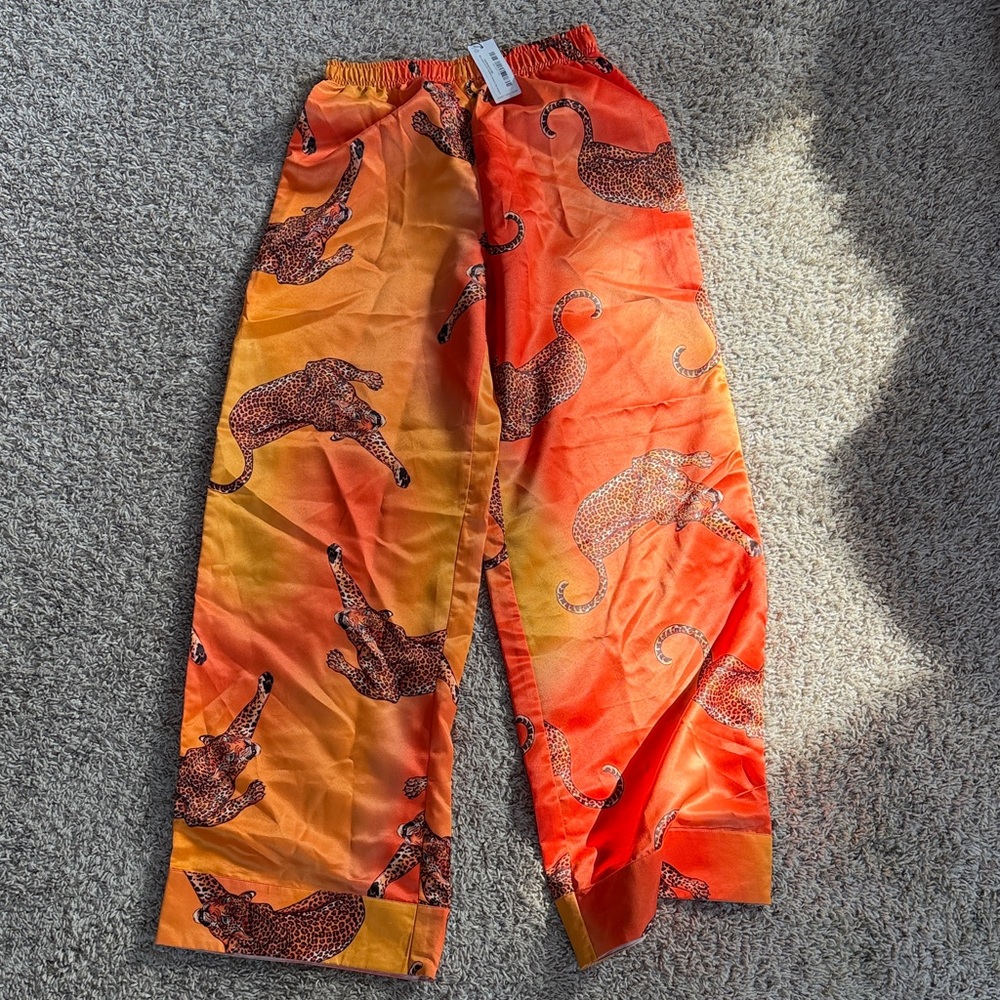 Nasty Gal Orange Leopard Print Pants